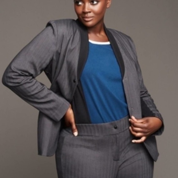 Lane Bryant Jackets & Blazers - Lane Bryant Glamour Collection Gray and Blavk Herringbone Blazer size 18